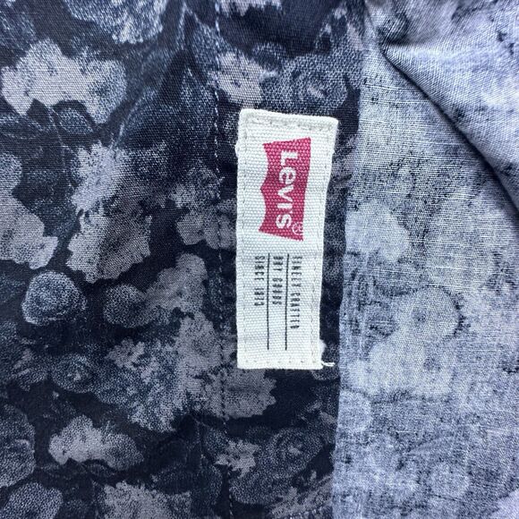 Levis Mens XL Floral Shirt Navy Black Button Up Short‎ Sleeve Versatile Classic - Picture 11 of 11